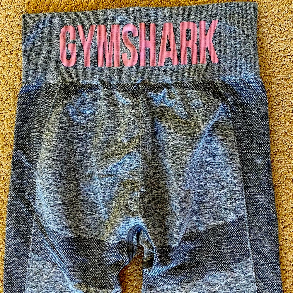 Gymshark Flex High Waisted Leggings, SIZE: small, COLOR: Charcoal Marl/Pink